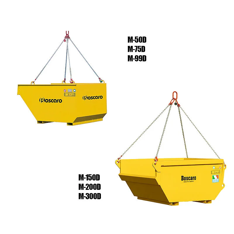 Benna per detriti e inerti con 4 punti di sollevamento
